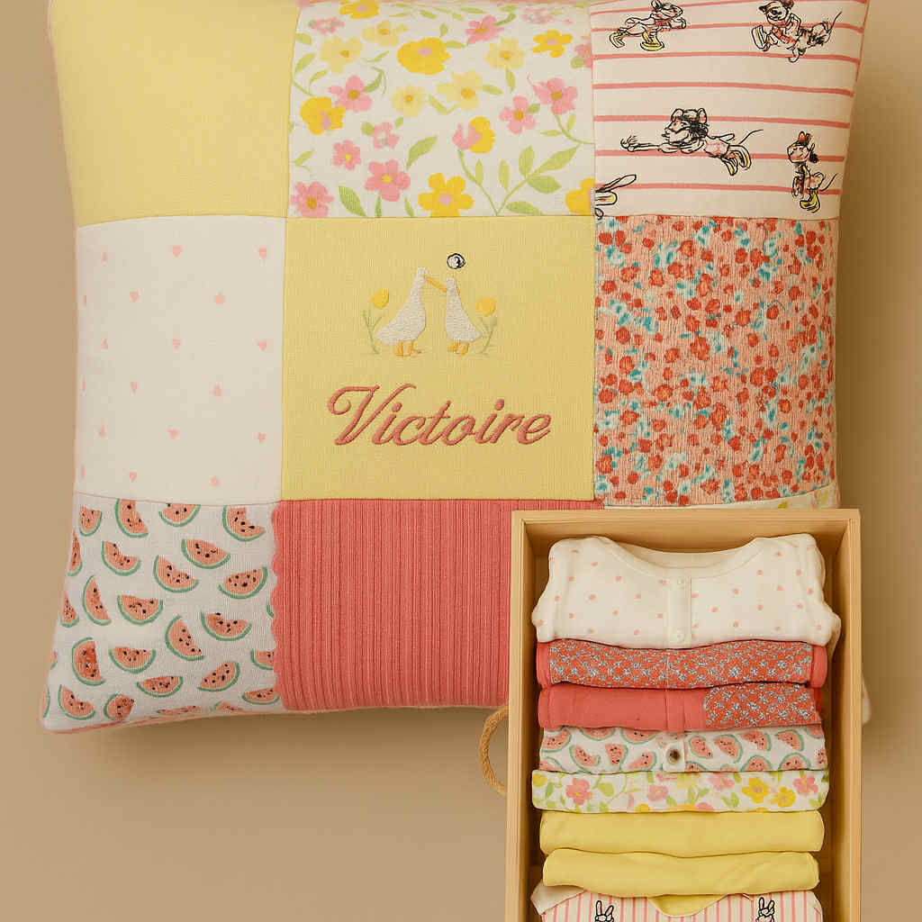 Coussin souvenir 40 par 40 cm